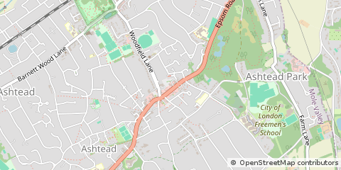 Map of Ashtead, Surrey