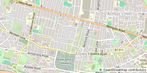 Map of Newcastle Upon Tyne