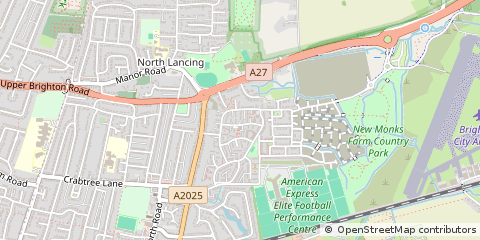 Map of Lancing, West Sussex