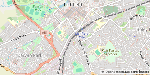 Map of Lichfield