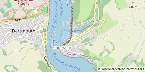 Map of Dartmouth, Devon