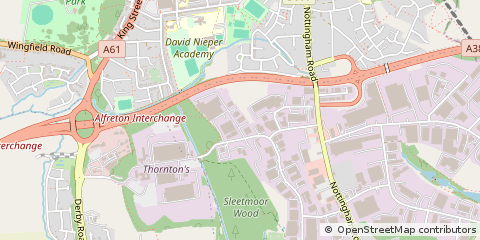 Map of Alfreton, Derbyshire