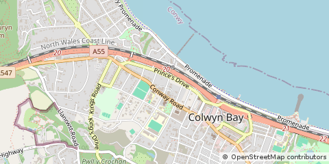 Map of Colwyn BAY, Conwy