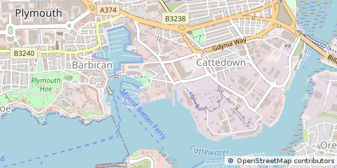 Map of Plymouth Devon, Devon