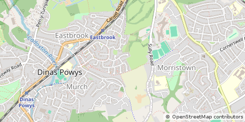 Map of Dinas Powys, South Glamorgan