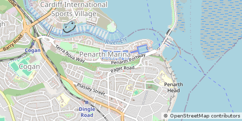 Map of Penarth, South Glamorgan