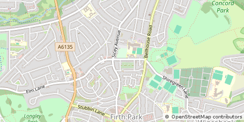 Map of Sheffield, South Yorkshire