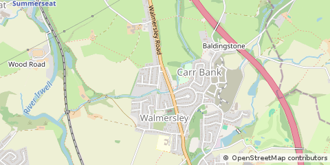 Map of Bury, Lancashire