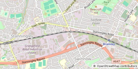 Map of Leeds, W Yorkshire