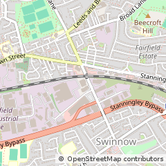 Map of Leeds, W Yorkshire