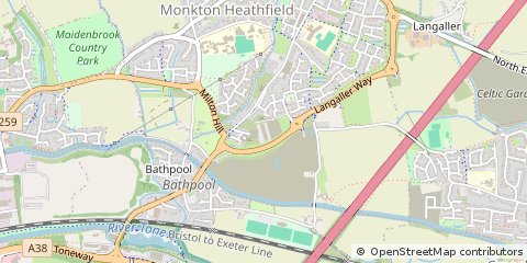 Map of Taunton, Somerset