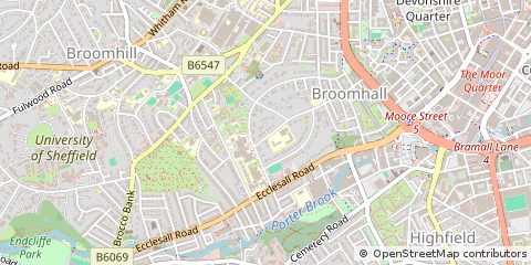 Map of Sheffield