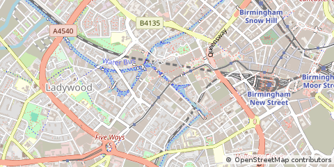 Map of Birmingham, West Midlands
