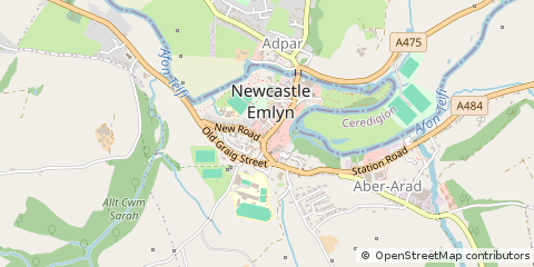 Map of Newcastle Emlyn