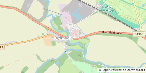 Map of Bromfield, Shropshire