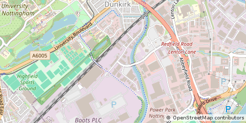 Map of Nottingham, Nottinghamshire