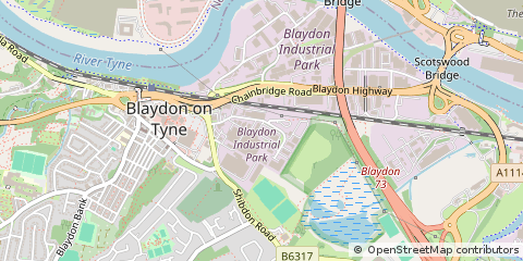 Map of Blaydon on Tyne Tyne & Wear