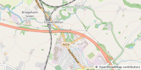 Map of Chapel-EN-LE-Frith, Derbyshire