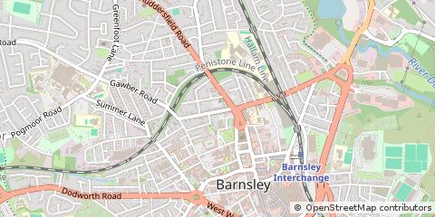 Map of Barnsley, South Yorkshire