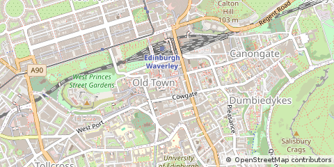 Map of Edinburgh, Midlothian
