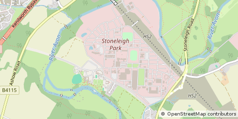 Map of Kenilworth, Warwickshire