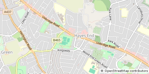 Map of Hayes, Middlesex