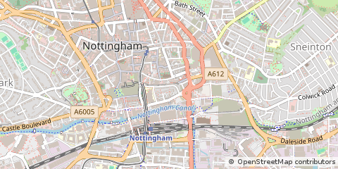 Map of Nottingham, Nottinghamshire