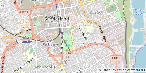Map of Sunderland, Tyne & Wear