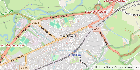 Map of Honiton, Devon
