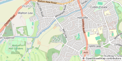 Map of Warrington, Cheshire
