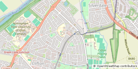 Map of Clifton, Nottingham