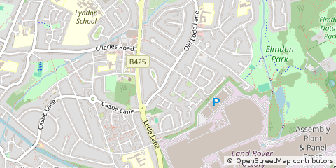 Map of Solihull, West Midlands
