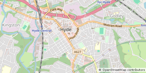Map of Hyde, Cheshire