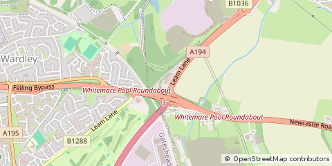 Map of Gateshead, Tyne and Wear