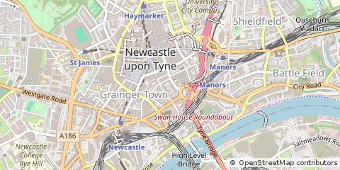 Map of Newcastle Upon Tyne