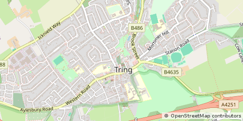 Map of Tring, Hertfordshire