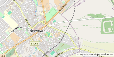 Map of Newmarket, Suffolk