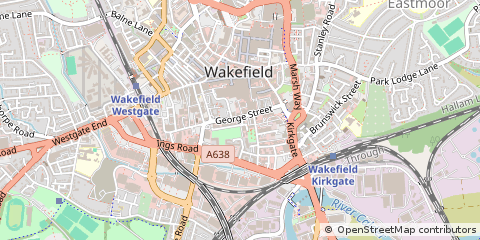 Map of Wakefield, West Yorkshire