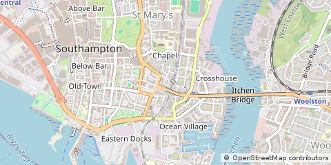 Map of Southampton, Hampshire