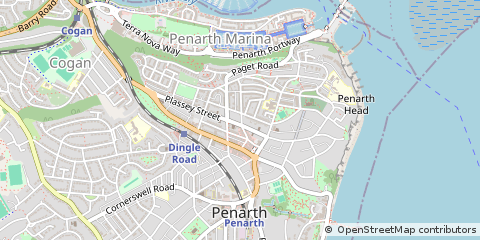 Map of Penarth, South Glamorgan