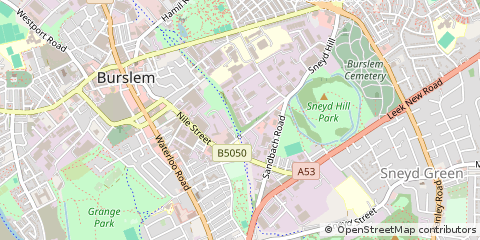 Map of Burslem, Stoke on Trent