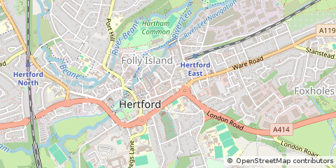 Map of Hertford, Hertfordshire