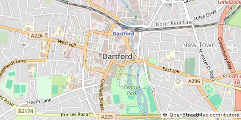 Map of Dartford, Kent