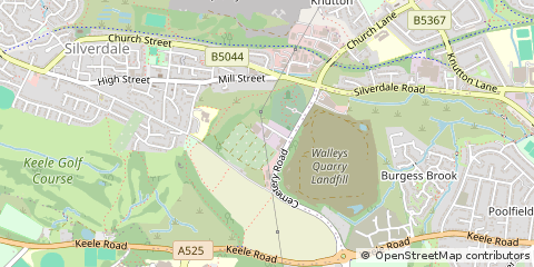 Map of Silverdale, Newcastle, Staffordshire