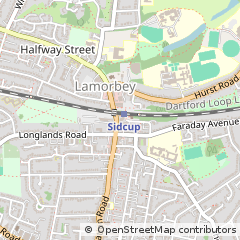 Map of Sidcup, Kent