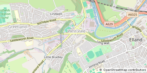 Map of Halifax, West Yorkshire