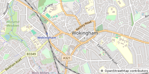 Map of Wokingham, Berkshire
