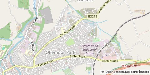 Map of Okehampton, Devon
