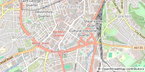 Map of Sheffield, South Yorkshire