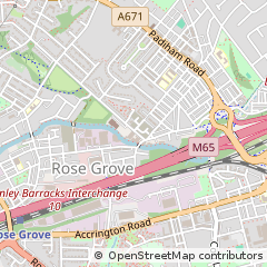 Map of Burnley, Lancashire